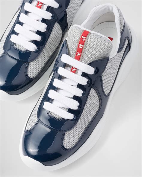 Royal Blue Prada America's Cup Biker Fabric Sneakers 